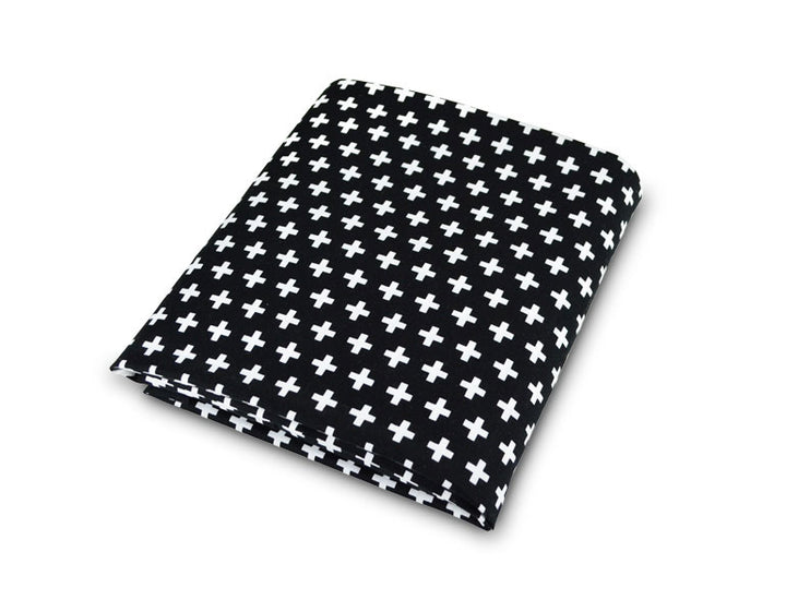 Swiss Cross Fitted Crib Sheet Black and White - Olli+Lime