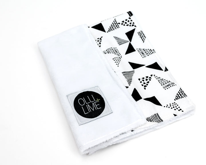 Felix & Marti - Black & White Triangles Security Blanket Lovey