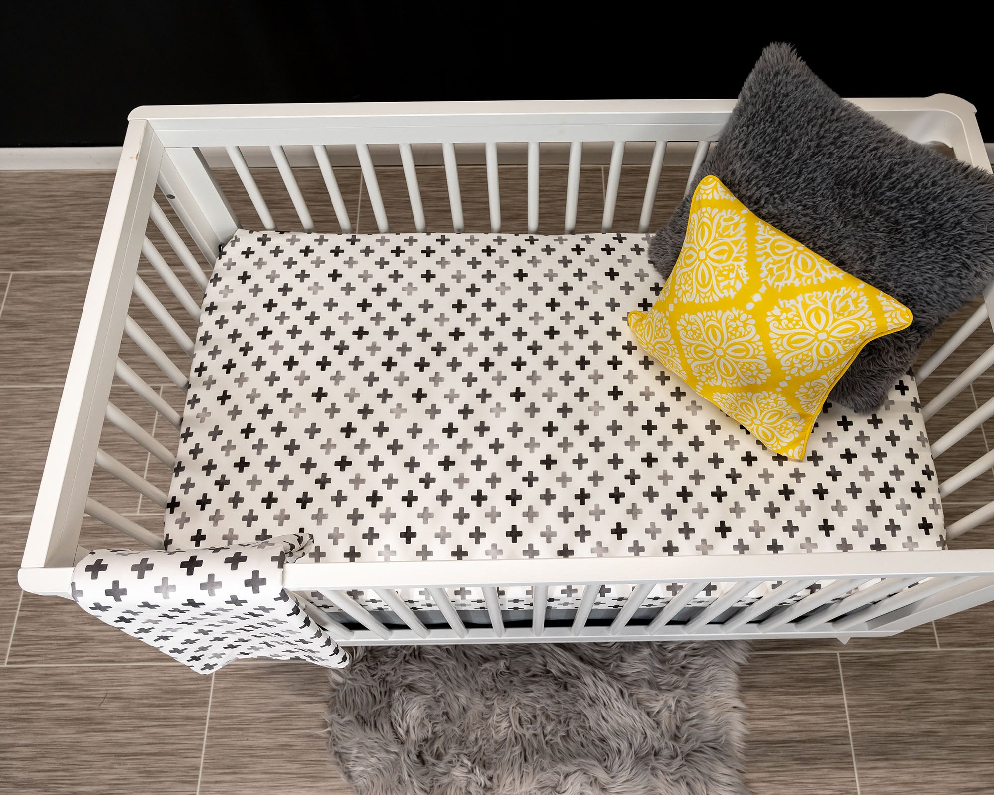 Hugo's Hazy Cross Fitted Crib Sheet