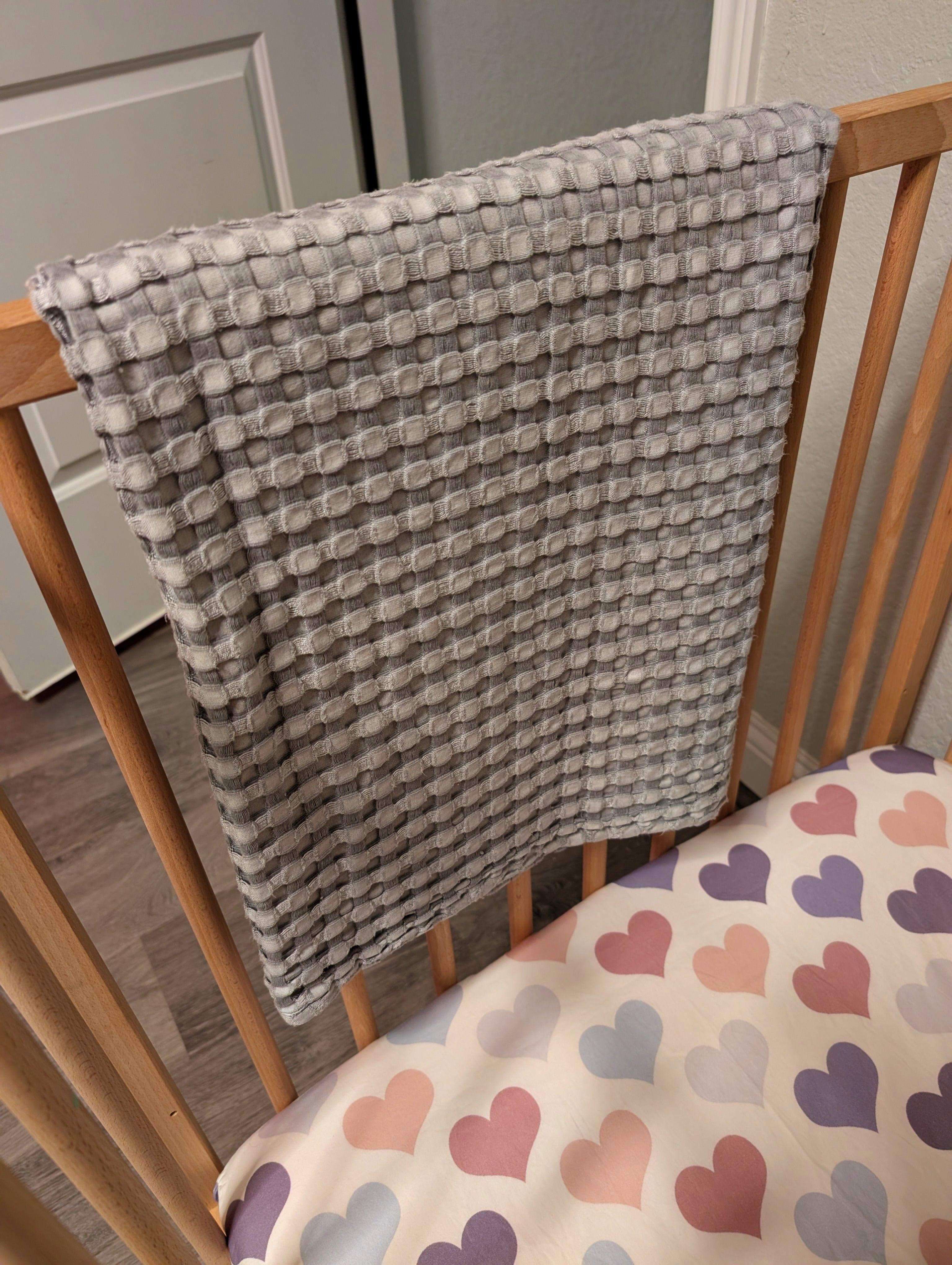 Hushy Blushy + All My Hugs - Deluxe - Blush + Gray XX on White Crib Bedding Set