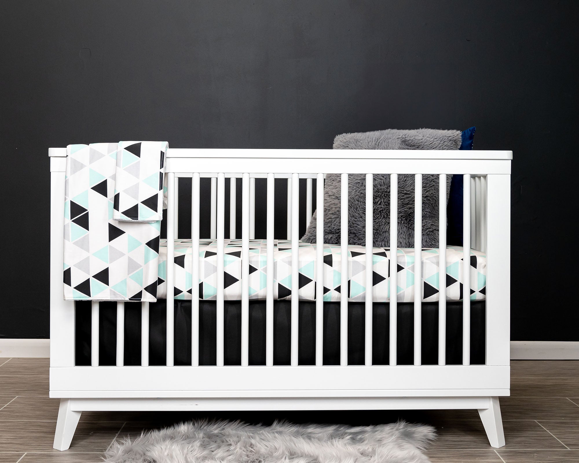 Minty Origami Deluxe Crib Bedding Set