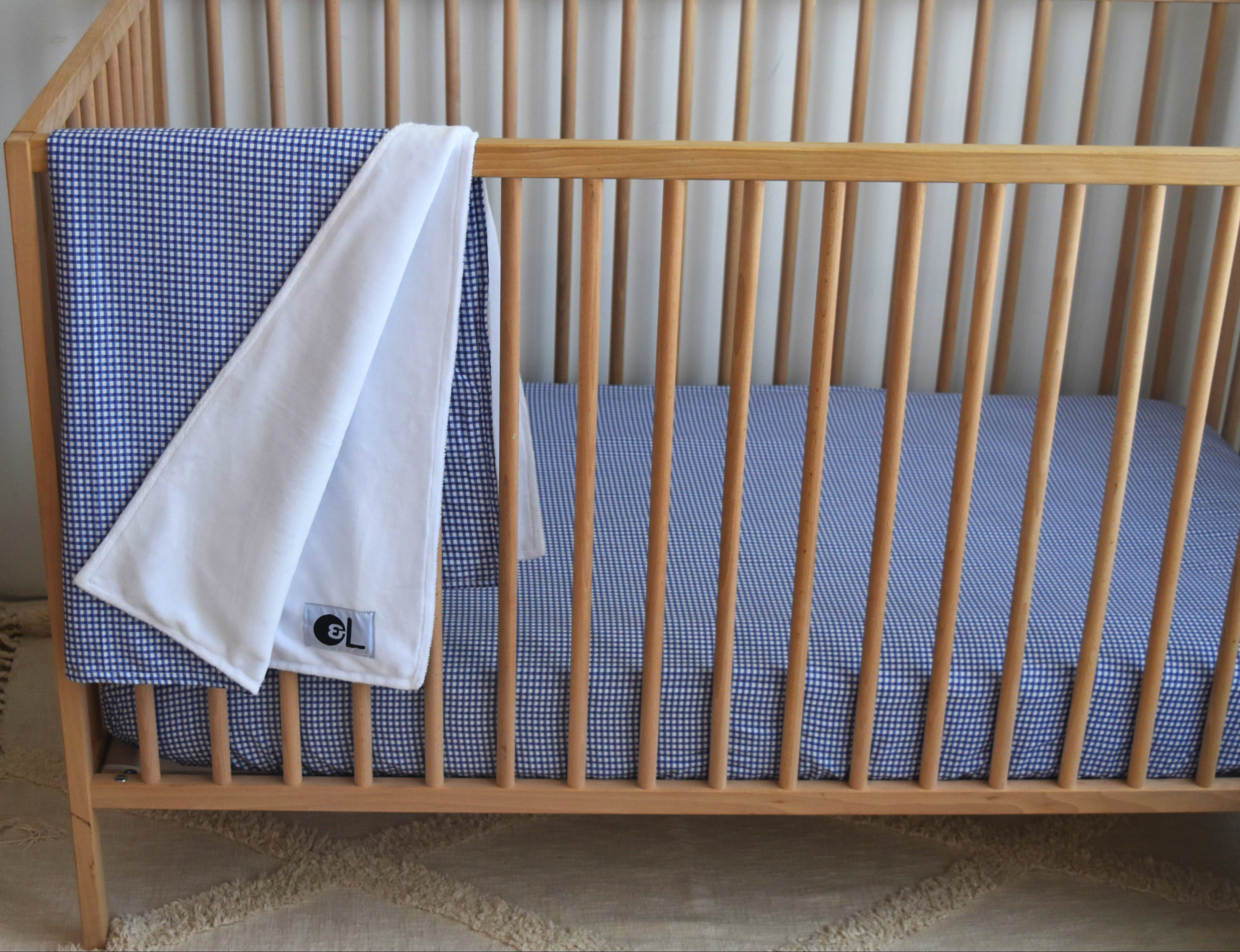 Blue Banners Marching Fitted Crib Sheet
