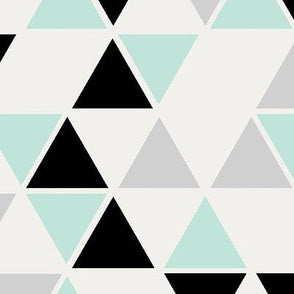 Minty Origami - Classic Nursery Bedding Set - Mint + Monochrome Triangles - Olli+Lime