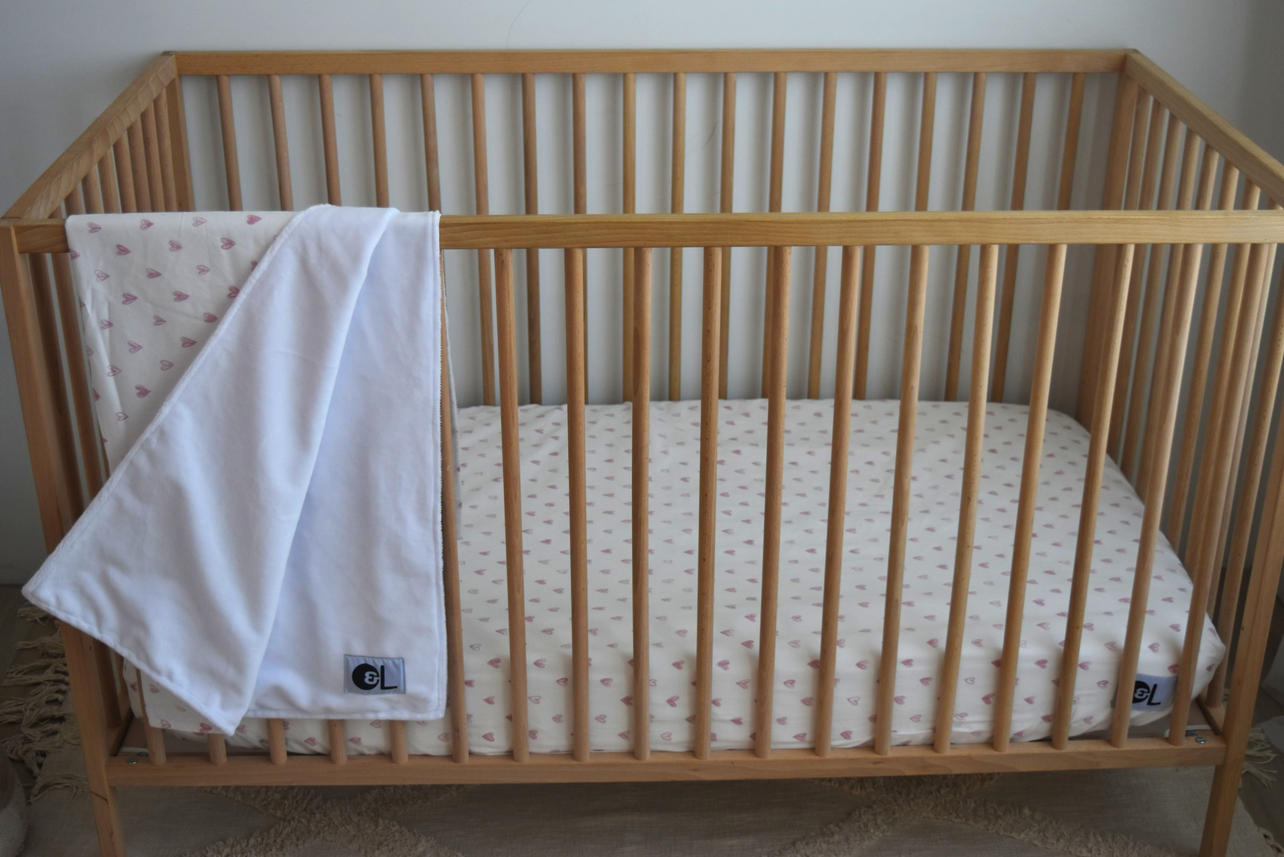 Rosé Heart Deluxe Crib Bedding Set