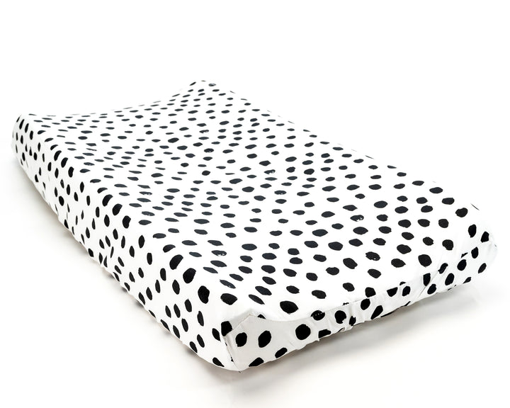 Zoe's Spots & Dots - Black Dots on White Changing Pad Cover