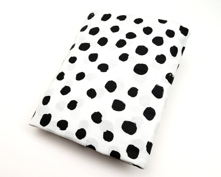 Zoe's Spots & Dots - Fitted Crib Sheet - Black Dots on White
