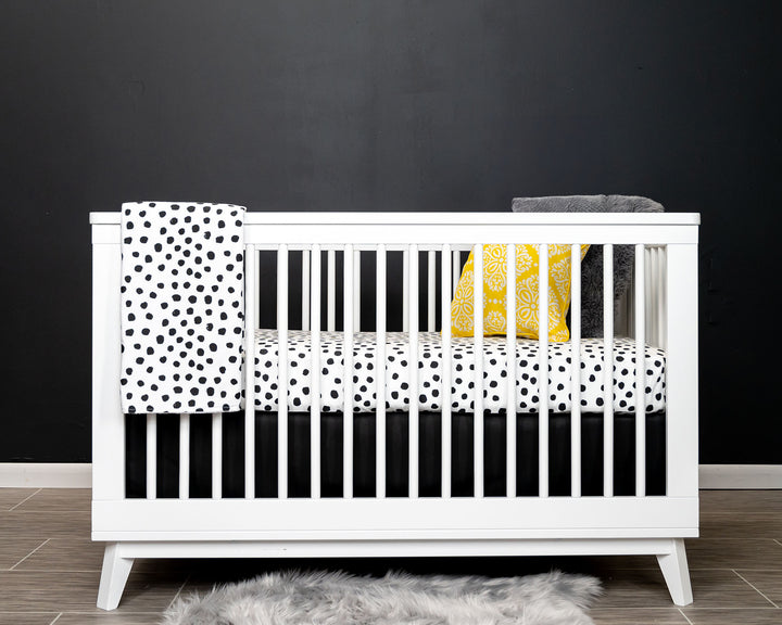 Zoe's Spots & Dots - Classic - Black Dots on White Crib Bedding Set