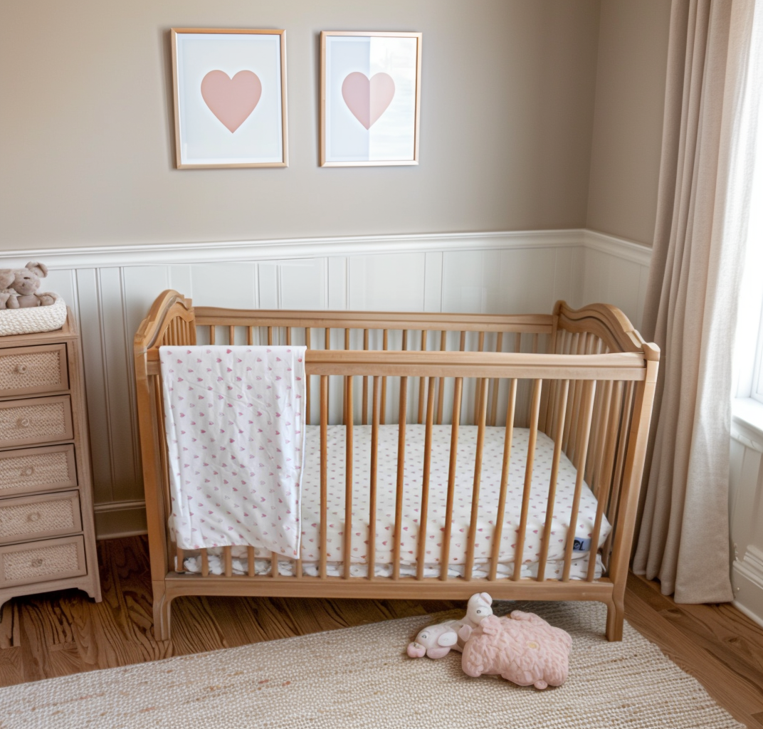 Rosé Heart Fitted Crib Sheet