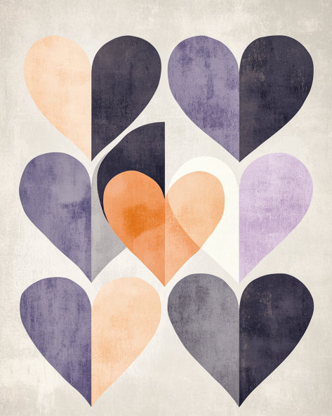Geometric Hearts – Warm & Bold