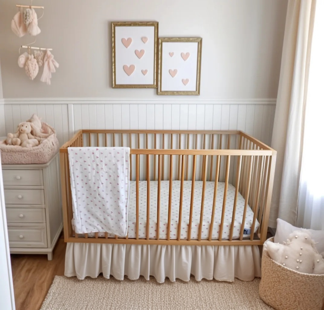 Rosé Heart Fitted Crib Sheet