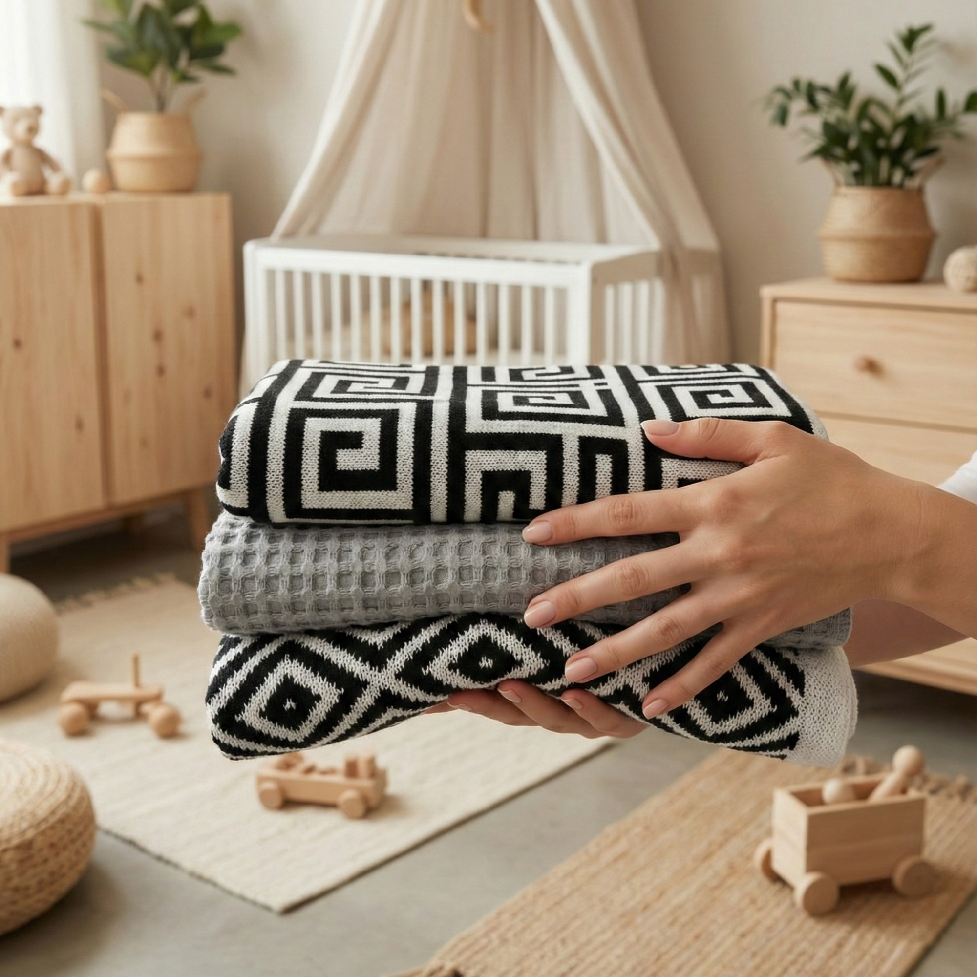 Olli & Lime Interwoven Knit Baby Blanket