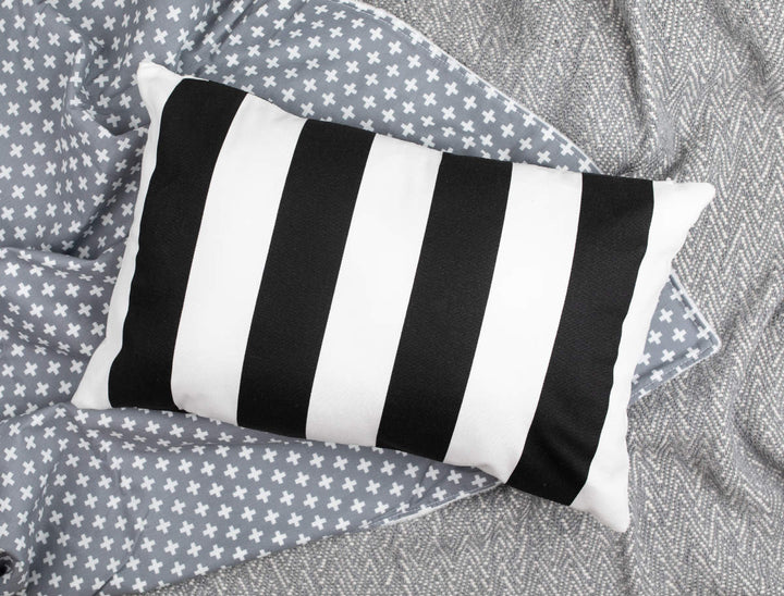 Black & White Stripe Accent Pillow - Insert included - Olli+Lime