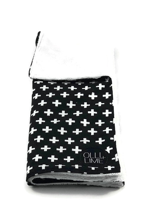Black Cross Security Blanket - Lovey - Olli+Lime