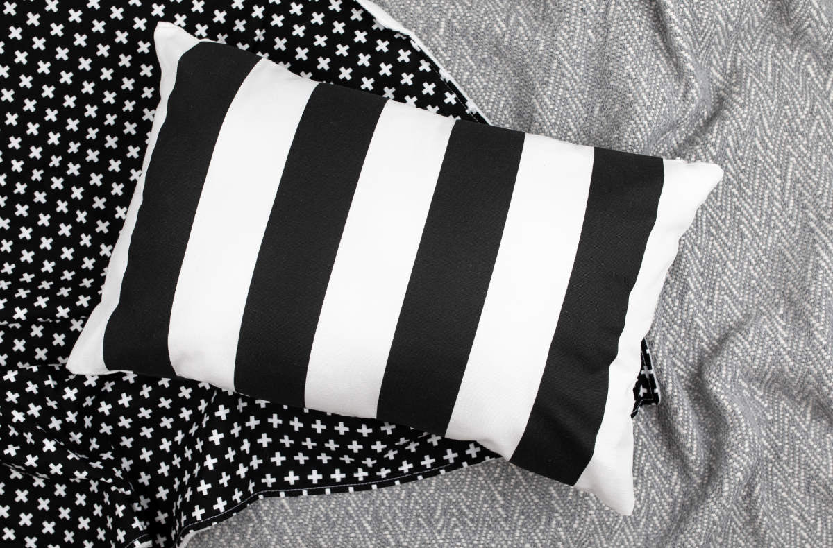 Black & White Stripe Accent Pillow - Insert included - Olli+Lime