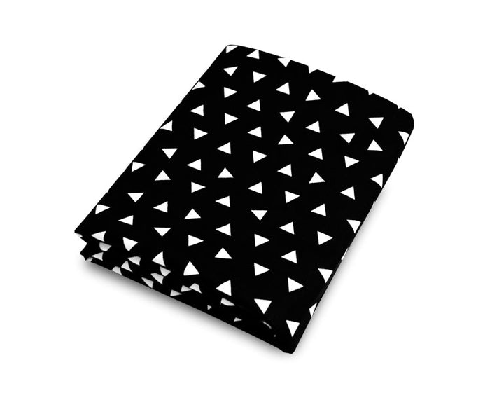 Triangle Fitted Crib Sheet Black and White - Olli+Lime