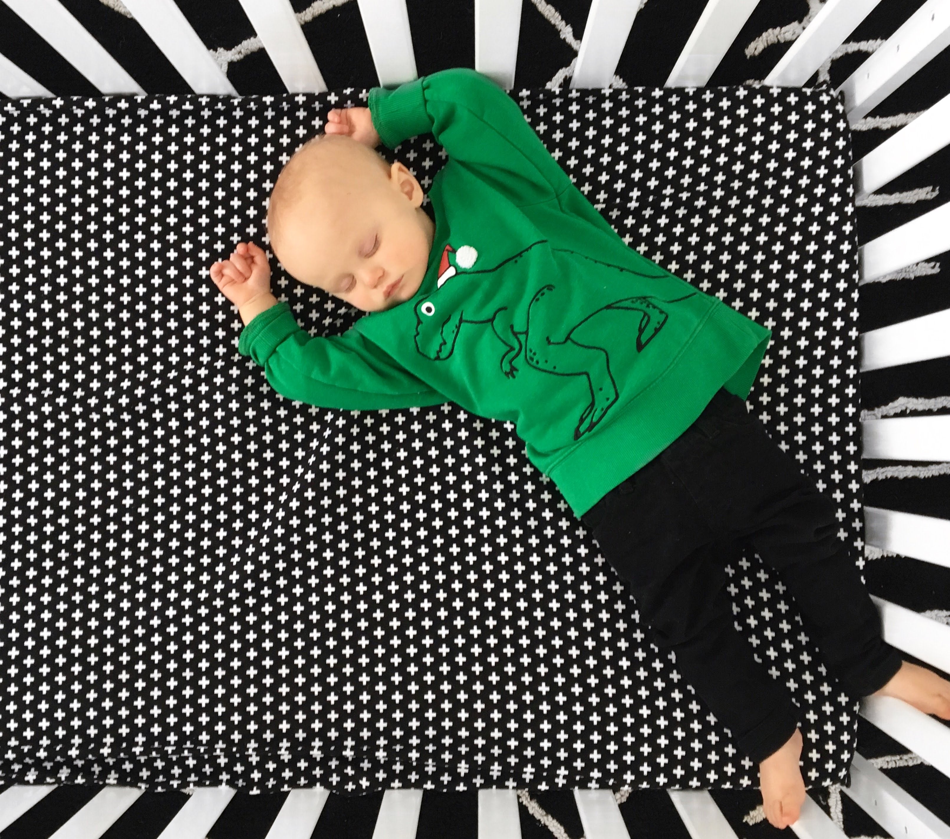 Black Cross Crib Bedding Set - Olli+Lime