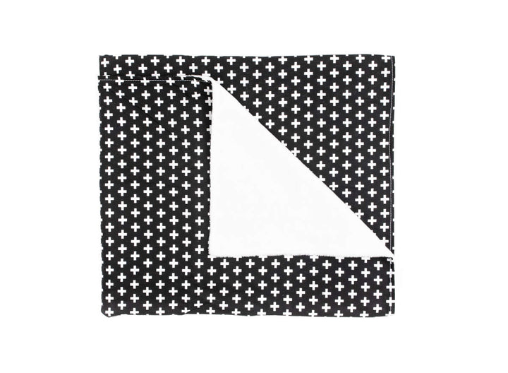 Swiss Cross Baby Blanket - black and White - Olli+Lime