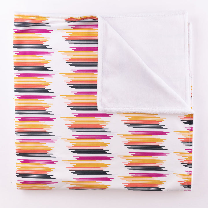 City Heartbeeps - Baby Blanket - Multi-colored Lines on Ivory - Olli+Lime