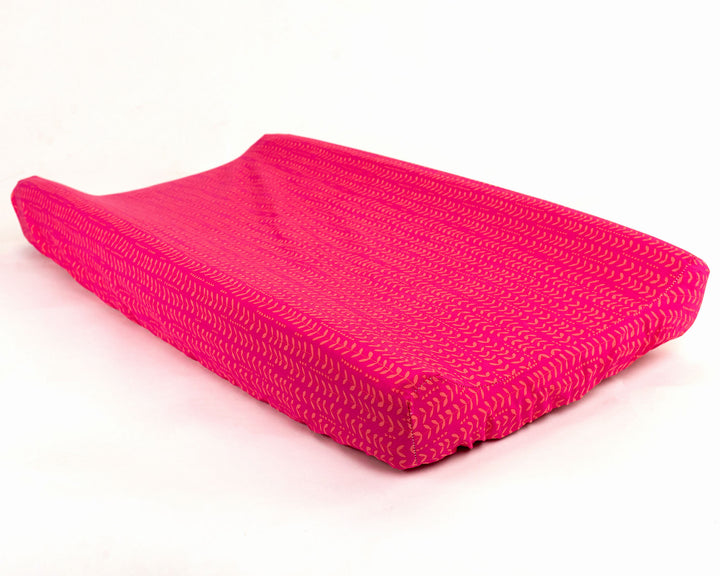 Dreamy Ferns - Changing Pad Cover - Marigold on Fuchsia - Olli+Lime