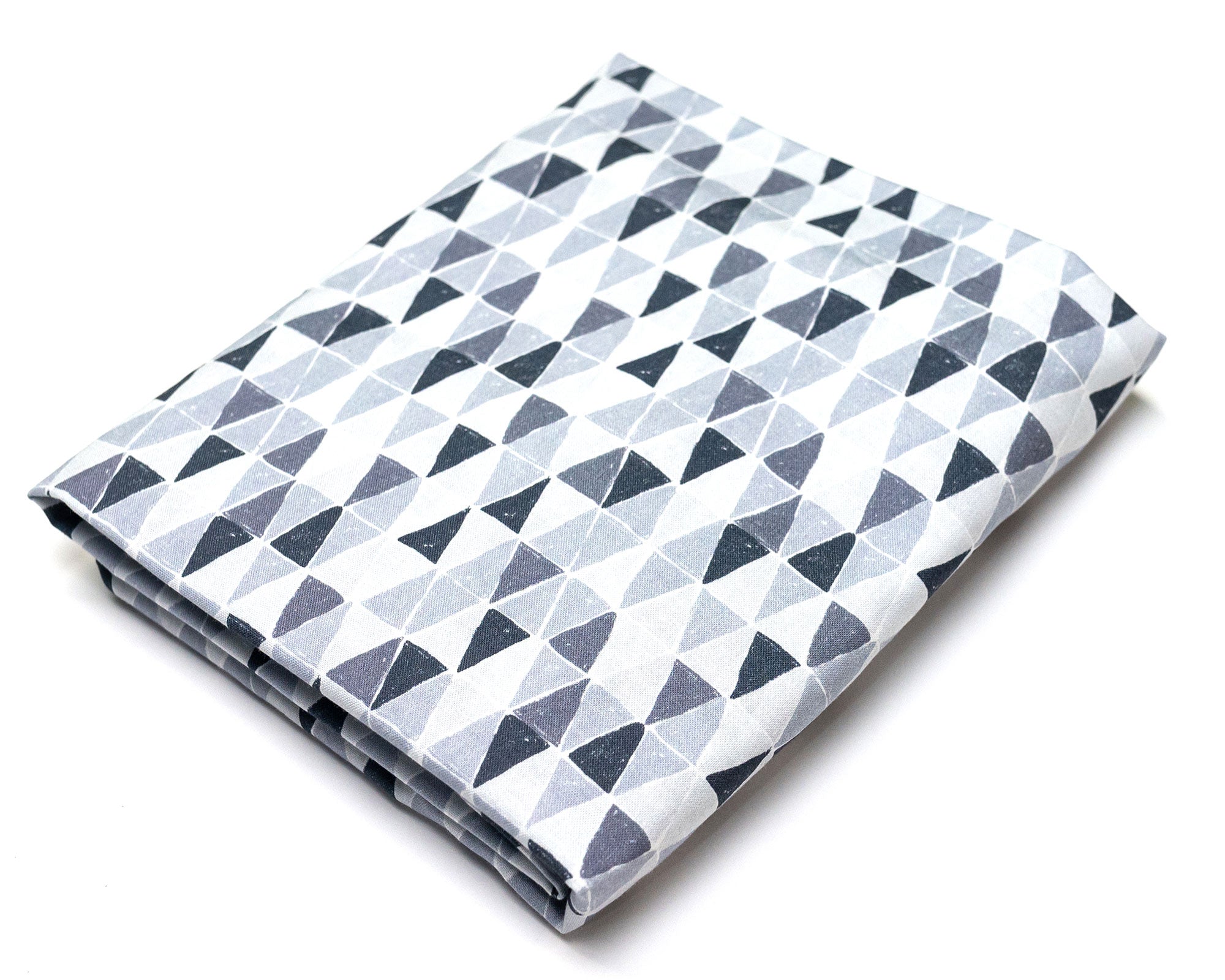 Gray Banners Marching - Fitted Crib Sheet - Monochrome Mini-Triangles - Olli+Lime