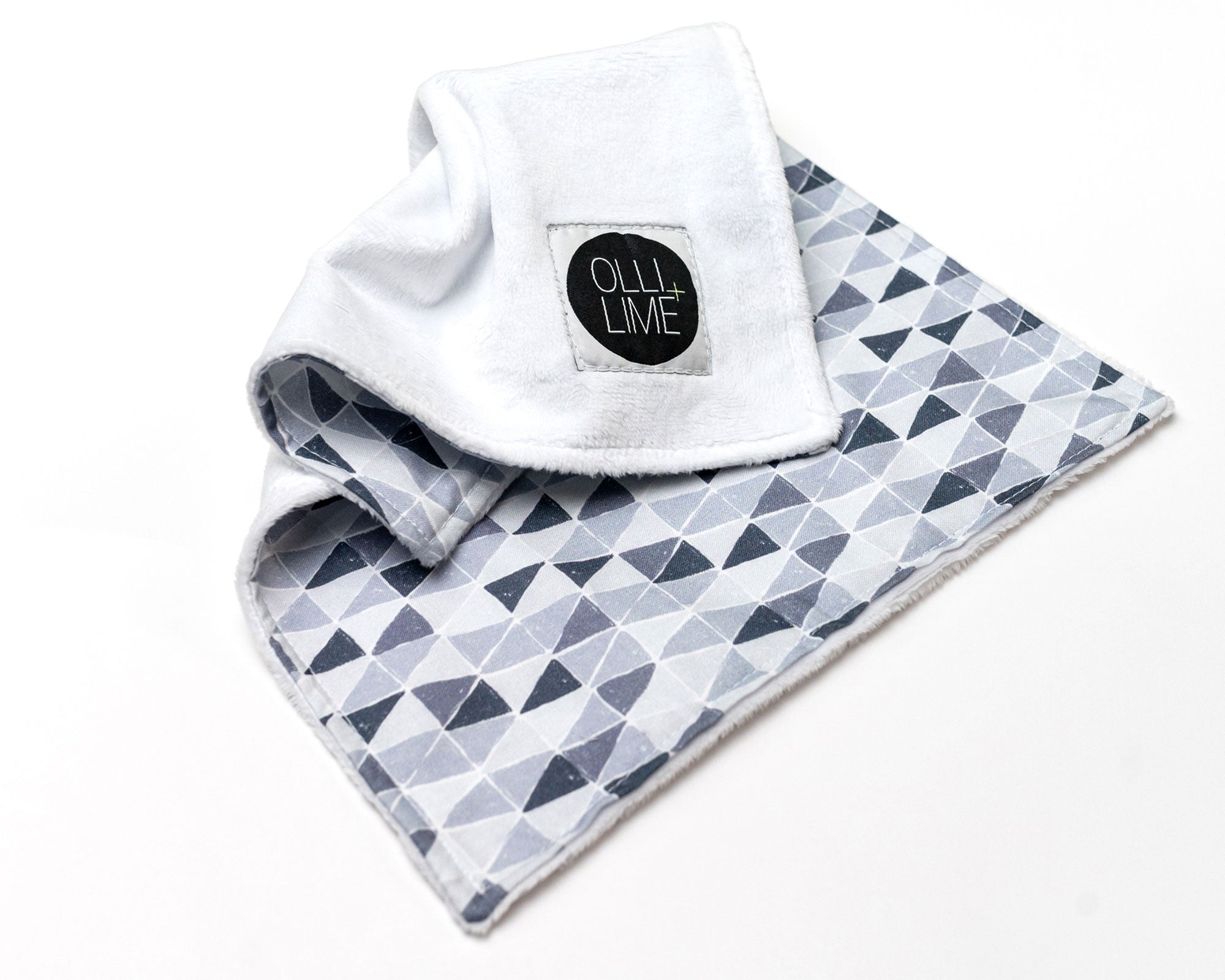 Gray Banners Marching - Deluxe Nursery Bedding Set - Monochrome Mini-Triangles - Olli+Lime