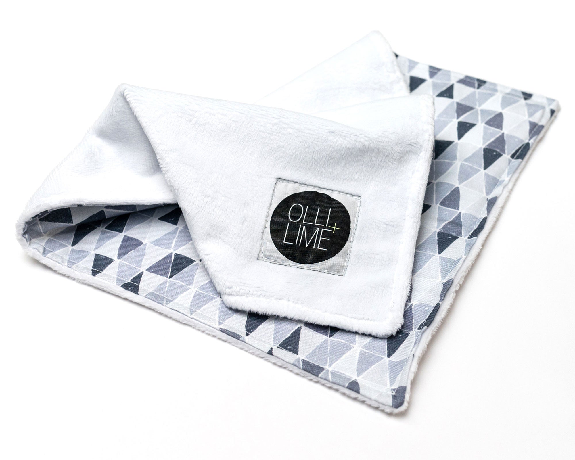 Gray Banners Marching - Deluxe Nursery Bedding Set - Monochrome Mini-Triangles - Olli+Lime