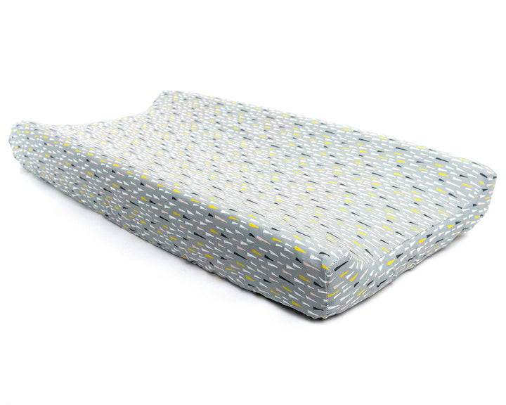 Jester's Hat - Changing Pad Cover - Multi-colored Hats on Sage - Olli+Lime