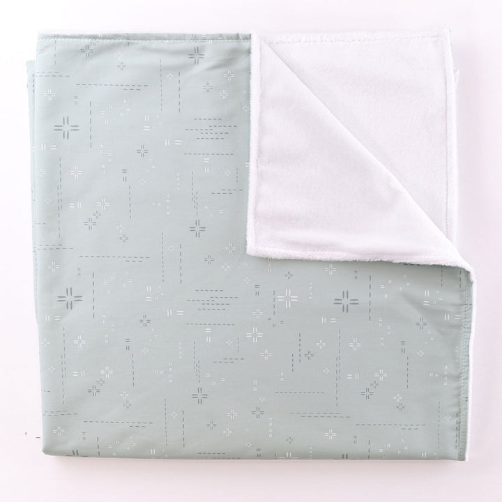 Miranda & Liam - Baby Blanket - Crossroads & Dashes in Teal - Olli+Lime