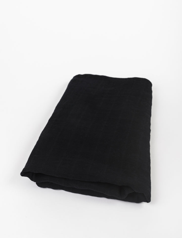 Midnight Black Double Gauze Swaddle Blanket - Olli+Lime