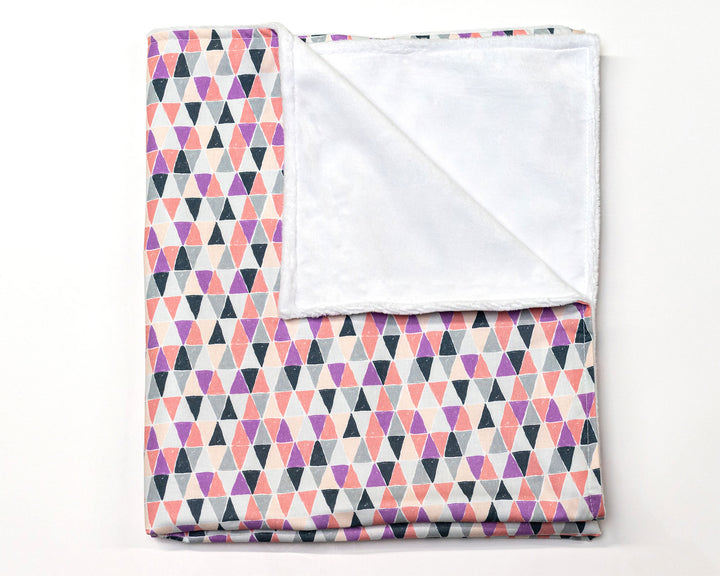 Pink Banners Marching -  Baby Blanket - Rose/Peach/Gray/Black - Olli+Lime