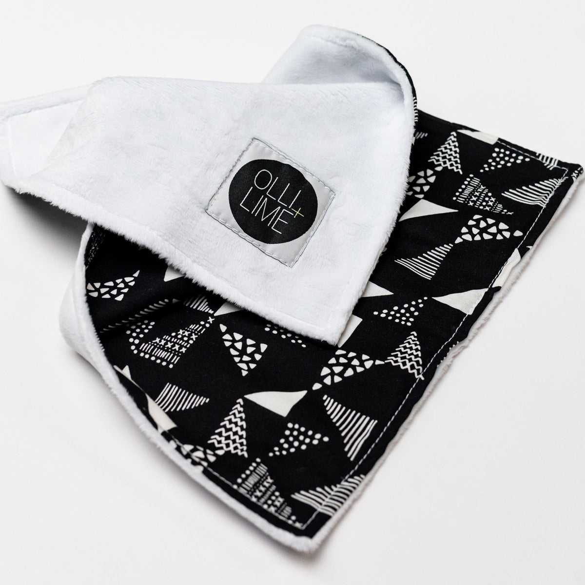 OLLI+LIME | Pinwheels Lovey | Black and White Modern Security Blanket ...