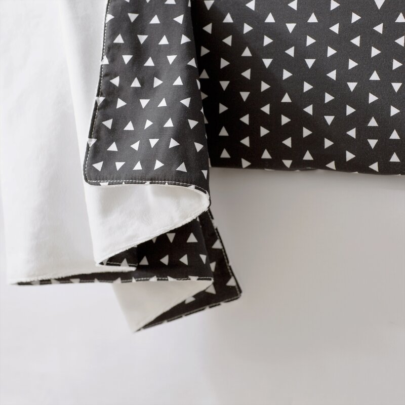 Triangle Crib Blanket - Black and White - Olli+Lime