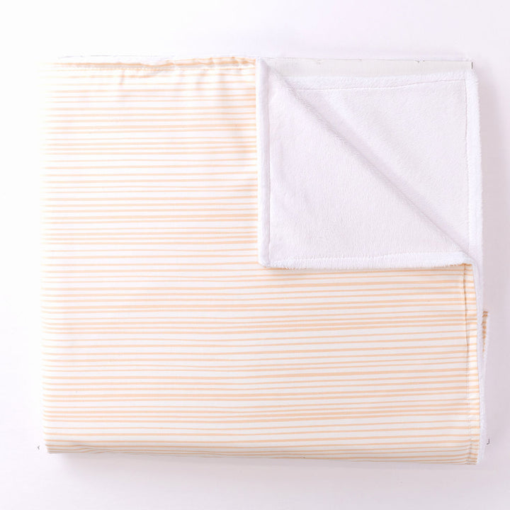Tangerine Tiger - Baby Blanket - Ivory with Tangerine Lines - Olli+Lime