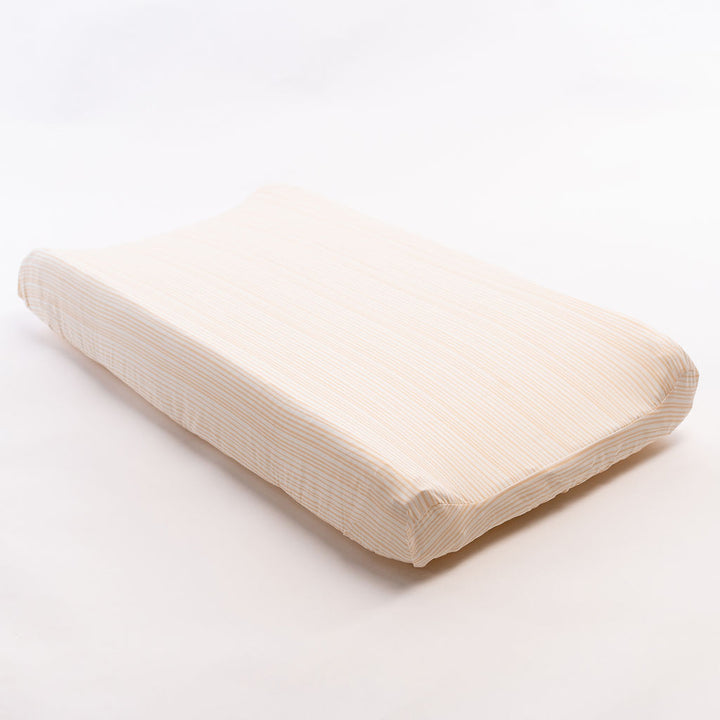Tangerine Tiger - Changing Pad Cover - Ivory with Tangerine Lines - Olli+Lime