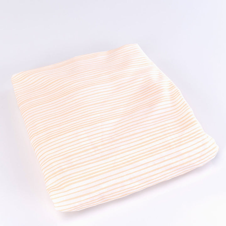 Tangerine Tiger - Fitted Crib Sheet - Ivory with Tangerine Lines - Olli+Lime