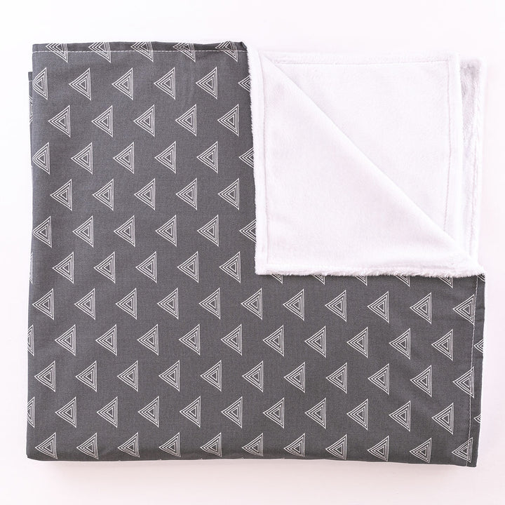 Tops for Tots - Baby Blanket -  Light Gray on Dark Gray - Olli+Lime