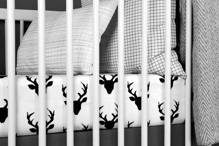 OLLI LIME Mila Woodland Deer Crib Bedding set Modern Crib