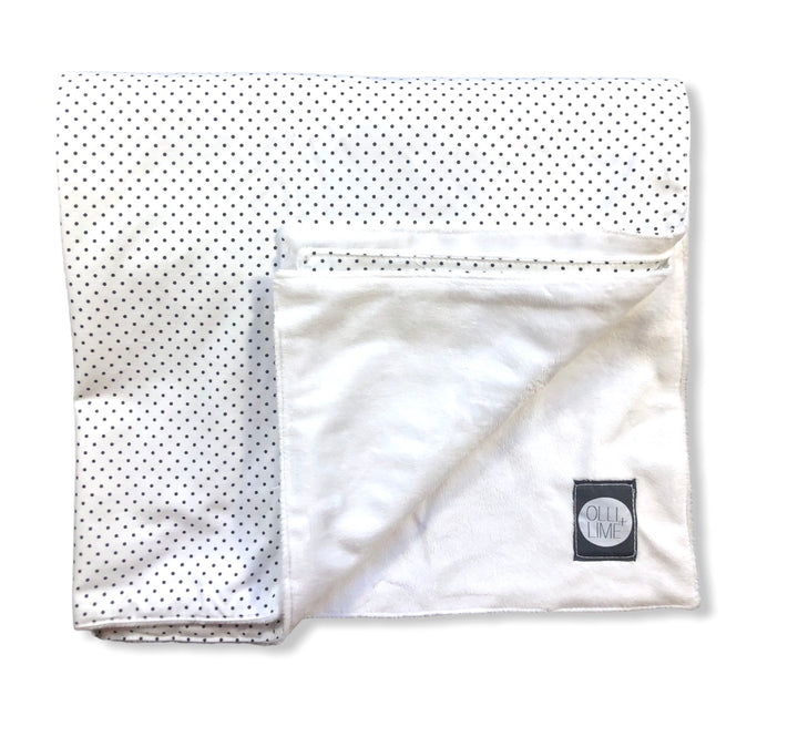 Dot Crib Blanket - Black and White - Olli+Lime